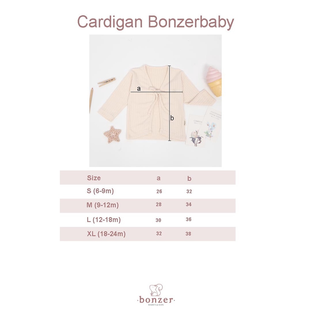 PROMO 7.7 PROMO BAJU LEBARAN MURAH BONZER BABY CARDIGAN RIB OUTER ANAK BAJU ANAK PEREMPUAN 6-24 BULAN