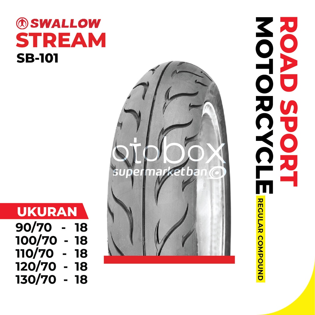 Ban Motor Swallow SB-101 Stream Tubeless Ring 18 Ukuran 90/70 100/70 110/70 120/70 130/70