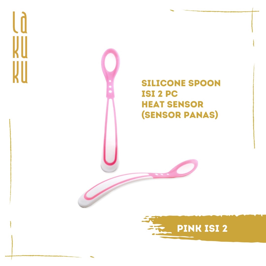 Lakuku - Sendok Makan Silikon Spoon Lusty Bunny Heat Sensor Panas Mpasi