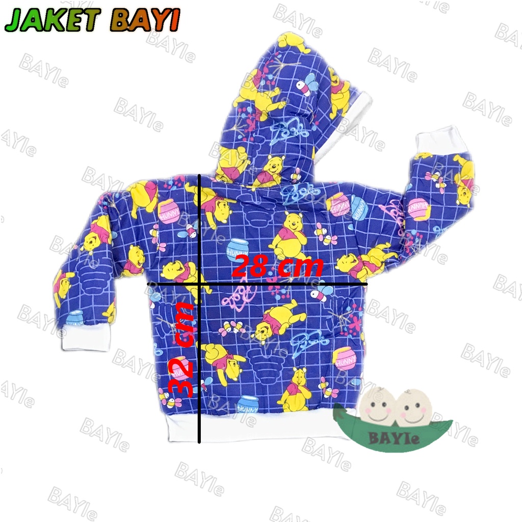 BAYIe - Jaket Bayi+topi motif POOH  MORISKA 0-12 bulan/Mantel bayi/sweeter anak laki-laki/Perempuan