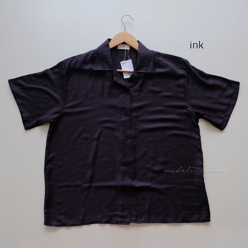 SUMMER SHIRT POLOS KEMEJA OVERSIZE SANTAI LENGAN PENDEK KERAH BOWLING BAHAN RAYON PREMIUM-NAMBASHIRT-INK