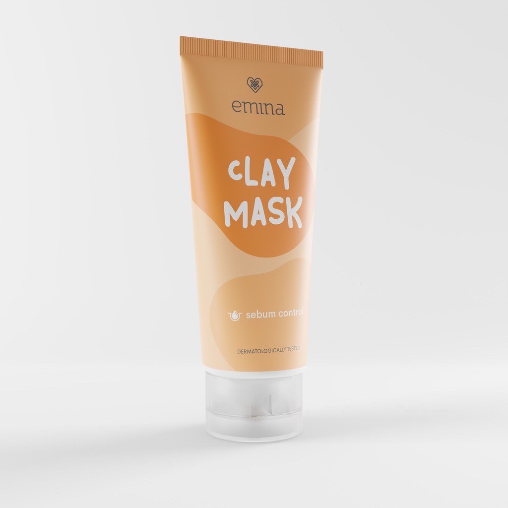 EMINA Clay Mask 60mL | masker wajah brightening sebum oil control soothe smoothe (KIM)