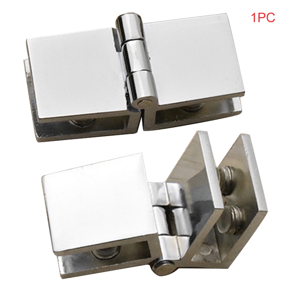 90 180 Degree Glass Clamp Easy Install Furniture Door Hinge Bathroom Cabinet Bilateral Clip Zinc