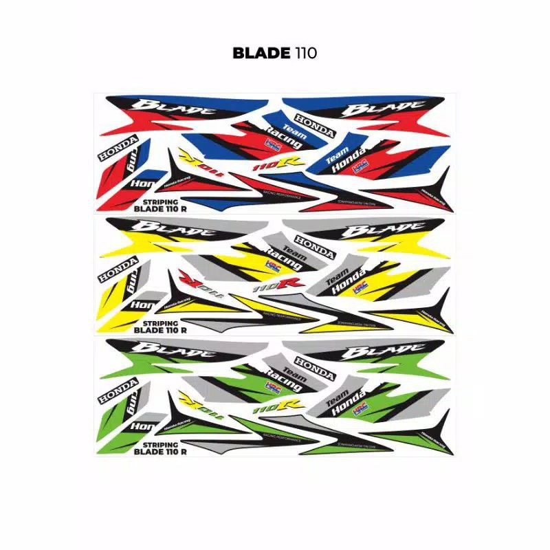 Striping Sticker Honda Blade 110 - stiker lis body blade 110r