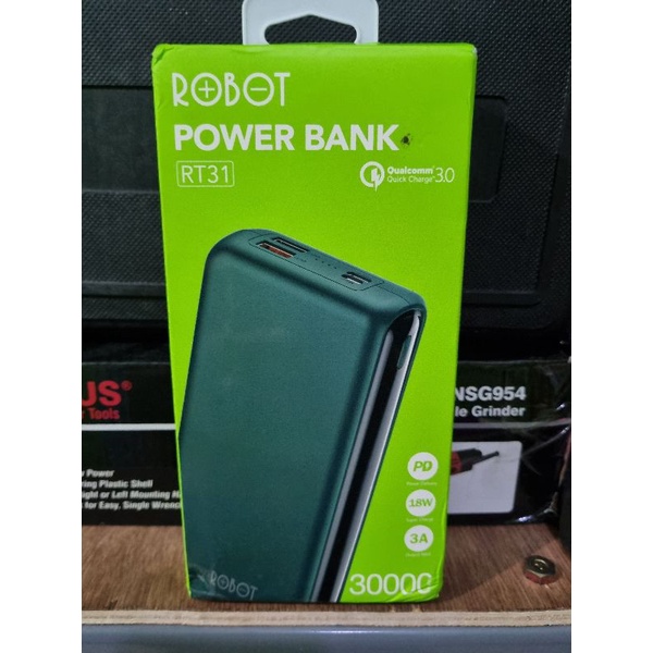 PowerBank ROBOT 30000Mah RT31 2 Input &amp; 3 Output Quick Charge