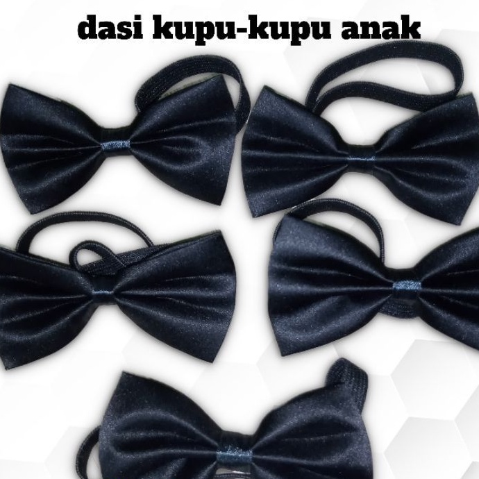 dasi kupu-kupu anak warna hitam mengkilap