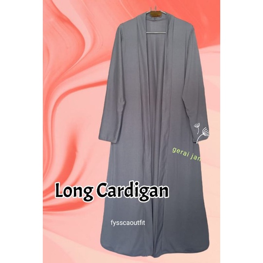 long outer lengan cardi polos / outer panjang wanita terbaru by fyssca outfit