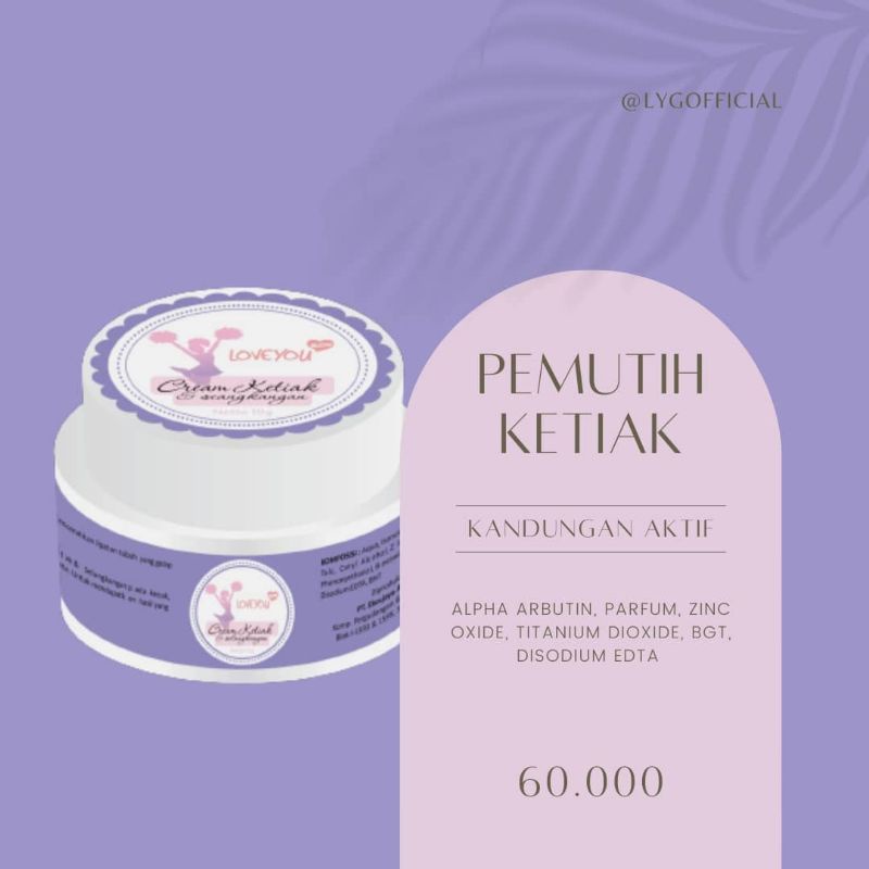 Cream pemutih ketiak dan selangkangan LYG / LYG Cream ketiak dan Lipatan Love you glow pemutih ketia