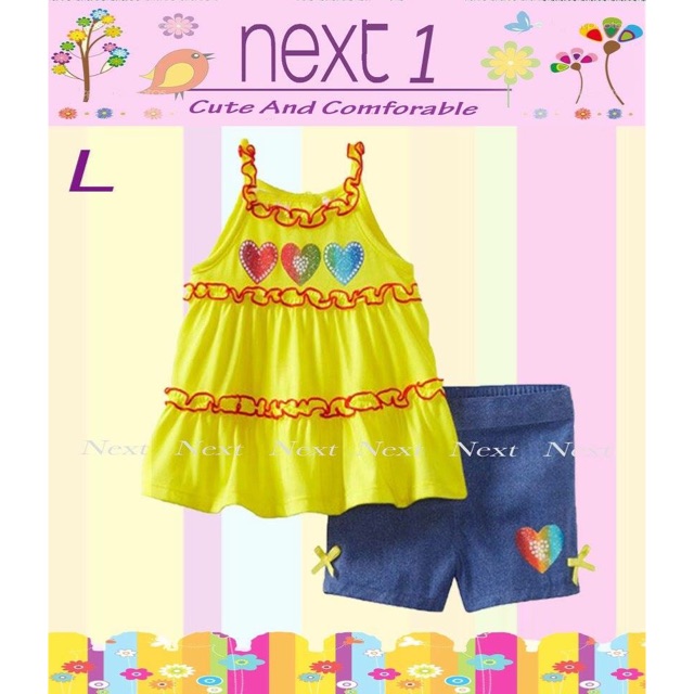 Setelan anak perempuan / setelan tanktop anak kuning next