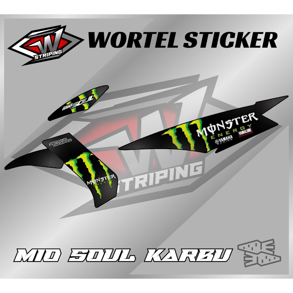 Striping Mio Soul Karbu-Striping Stiker Hologram Motor Mio Soul Karbu Terbaru