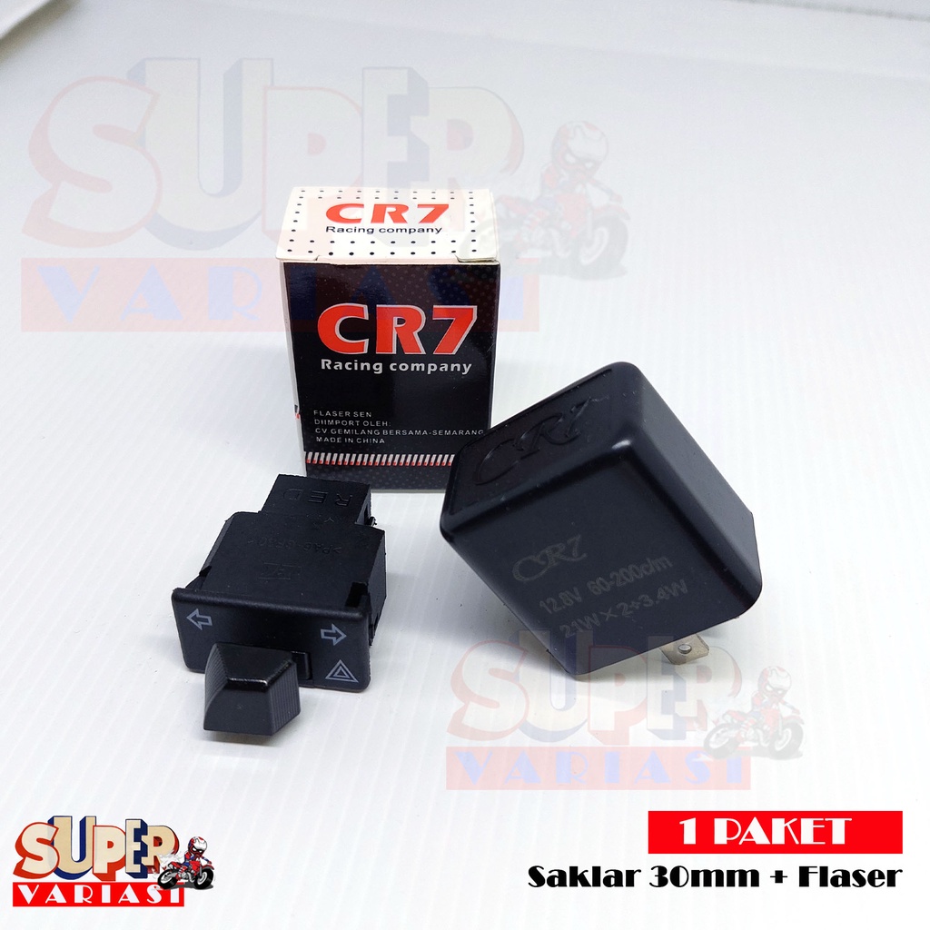 [PAKET] Flasher CR7 dan Tombol Saklar Sen Plus Hazard KECIL 30 mm - HONDA BeAT Fi POP eSP Revo 110 Fi Revo X Scoopy eSP Supra GTR Supra X 125 Fi New Blade New 125 Fi