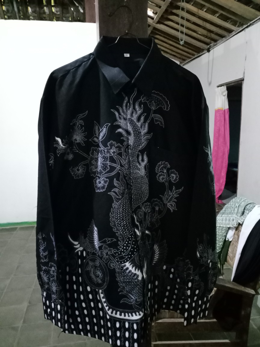 Naga Merah Kemeja Batik Pria Eksklusif Lengan Panjang Berfuring Batik Solo Primisima Batik Naga
