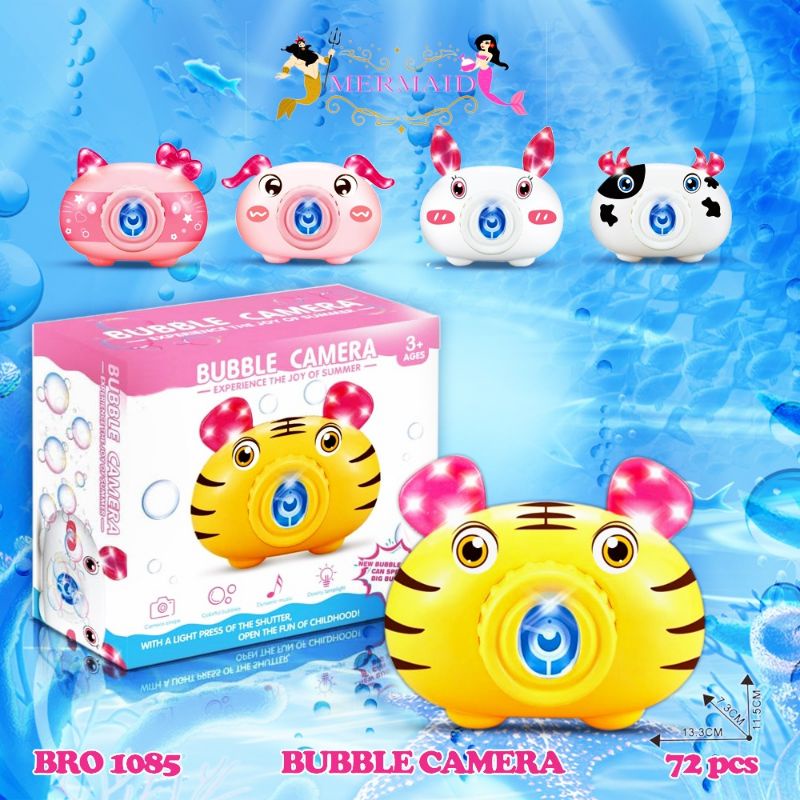 BRO1085 Hello Kitty Sapi Macan Kelinci Karakter Camera Bubble Gun Kamera Gelembung Busa SabSabun