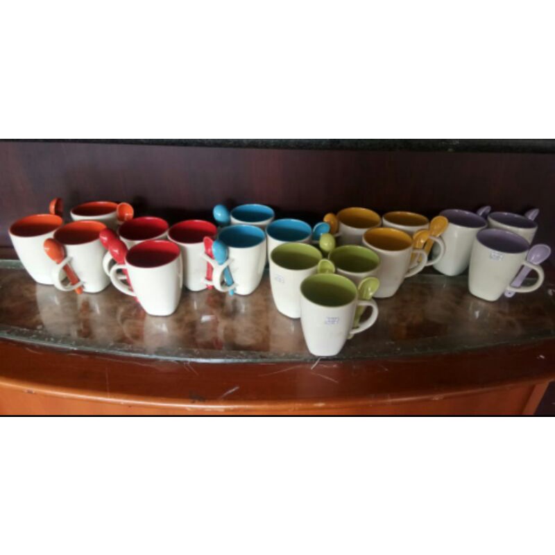 Mug Sendok Keramik stoneware random