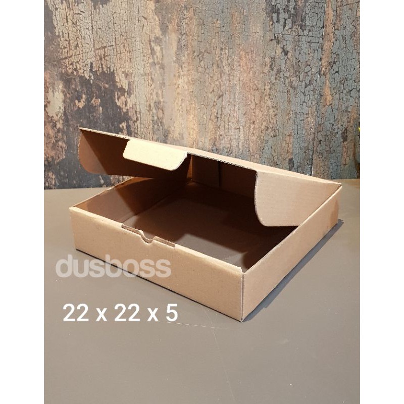 Kardus 22 x 22 x 5 cm....Die Cut kotak Kue tart -aksesoris-dll model box pizza-4