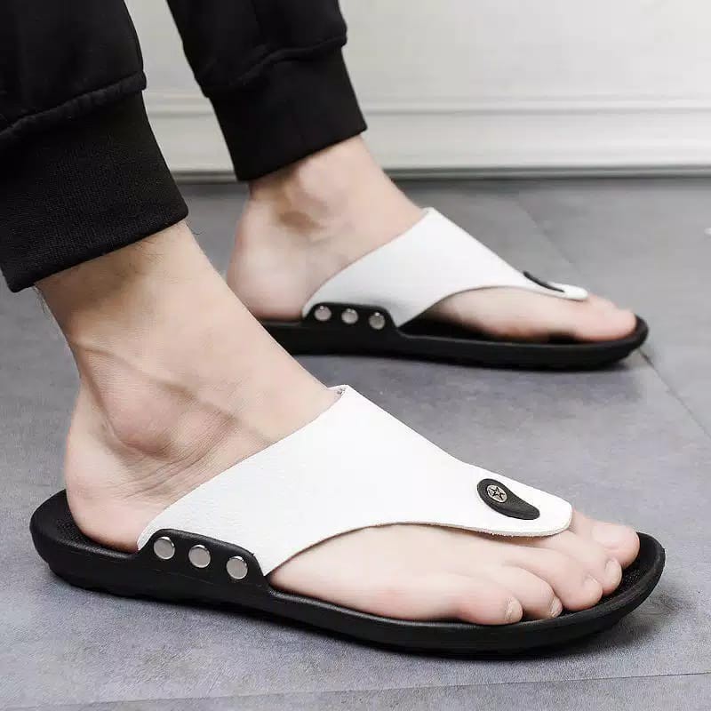 Sandal Kulit TERLARIS Sandal model terbaru JNC 6 impor asli karet