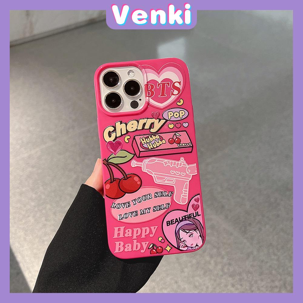 iPhone Case For 14 Series TPU Soft Case Sweet Style Glossy Cherry Graffiti Candy Case Camera Protection Shockproof For iPhone 14 13 12 11 Plus Pro Max 7 Plus X XR