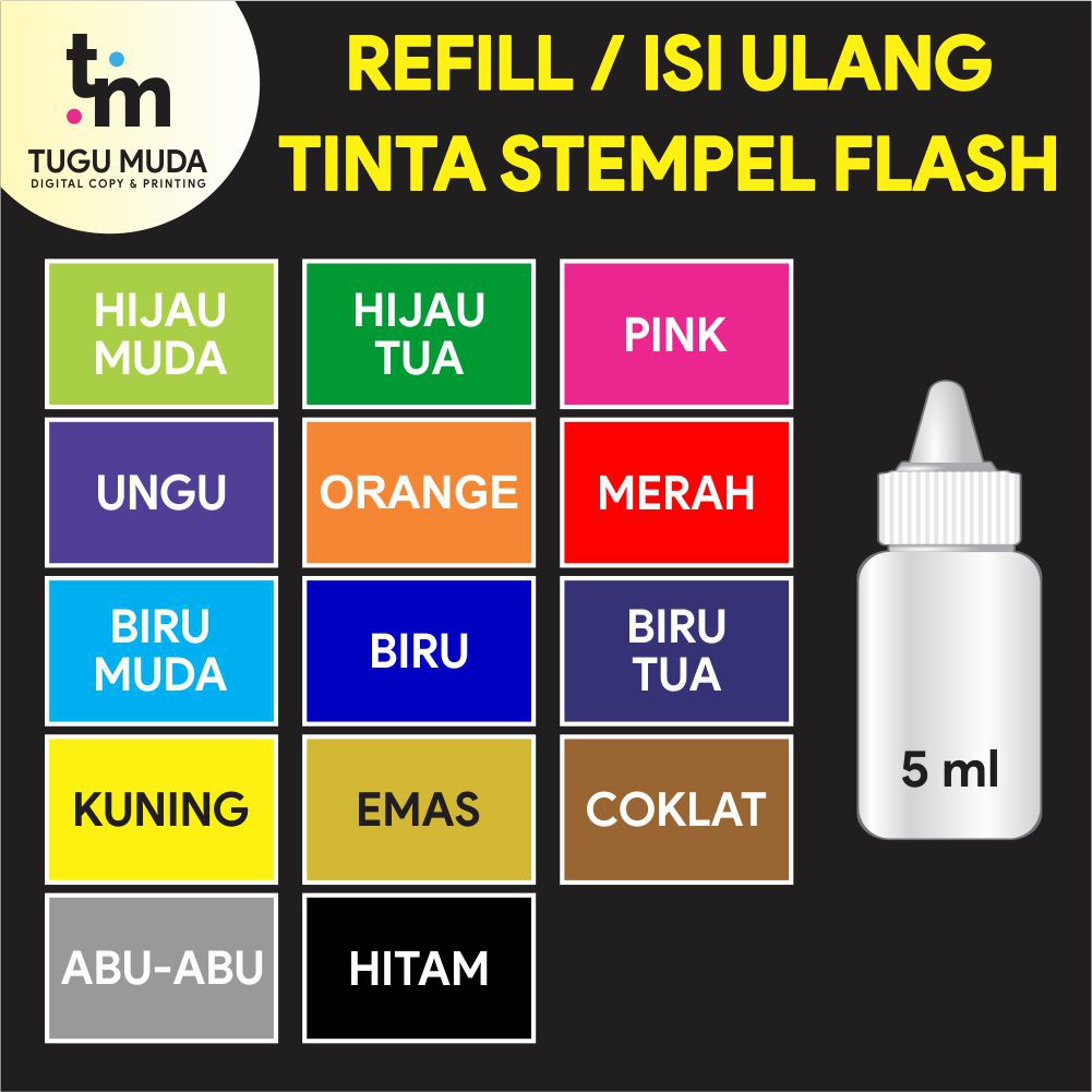 

Tinta Stempel Flash/Flash Stamp Premium Ink Waterproof (5ml)