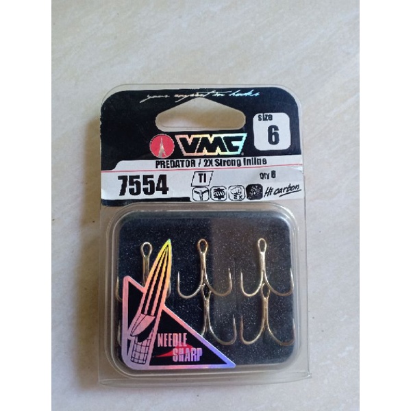 New VMC Treble Hook 7554 Size 6