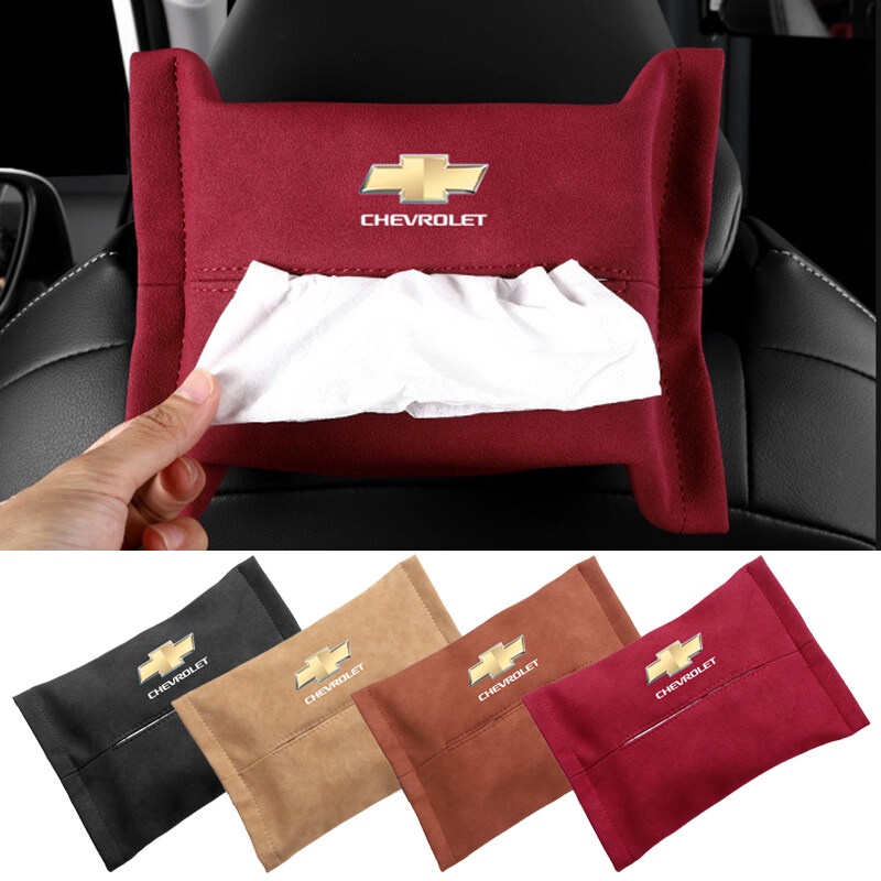 1PC for Chevrolet Aveo Balzer Cruze Silverado Malibu Sail Captiva Trax Lacetti Cobalt Spark Car Tissue Bag Paper Extraction Seat Hanging Tissue Box Creative Armrest Box Interior