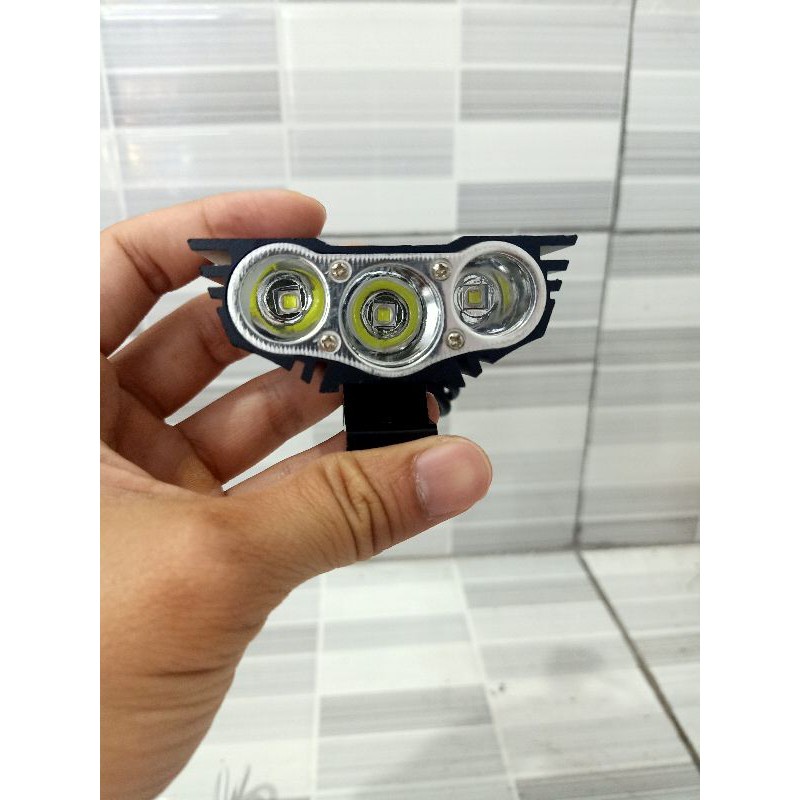 Lampu Tembak Sorot Led 3mata Lampu Led Owl Ultrafire 3 mata SALE / PROMO-besi putih