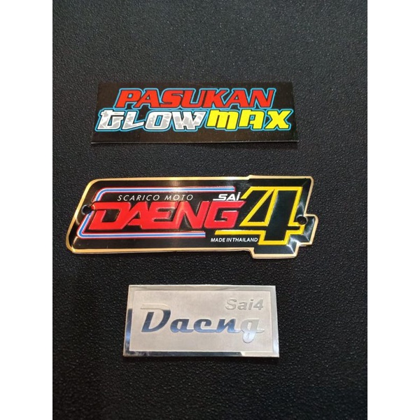 Emblem knalpot daeng4 Sai scarico small dan emblem leher/pipa knalpot daeng4 sai