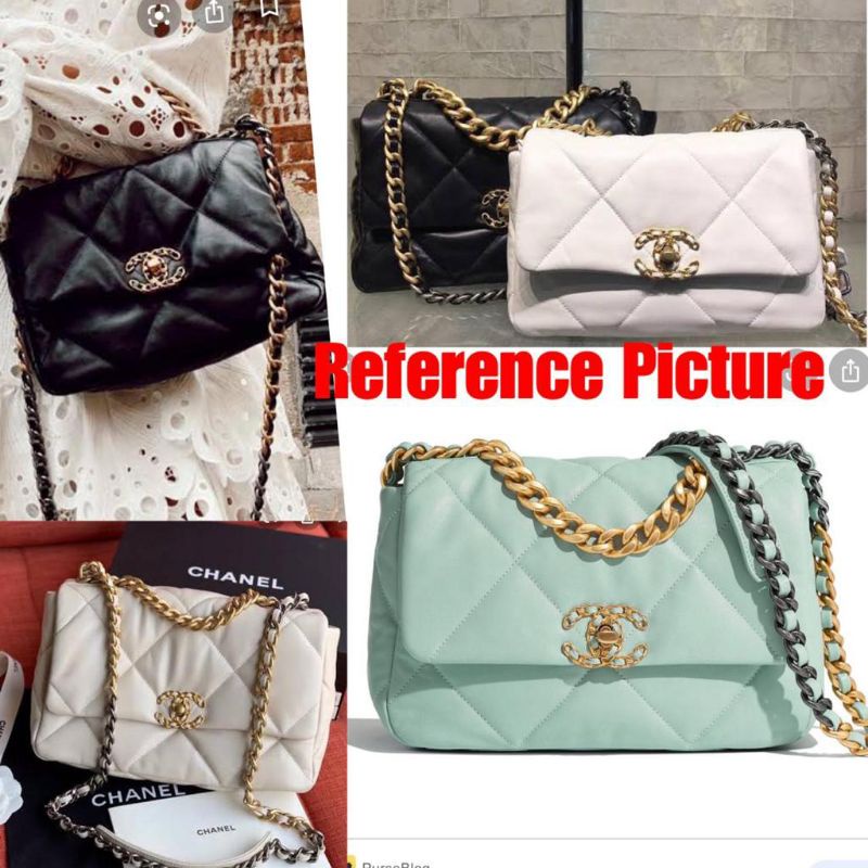 Chanel 19 Flap Bag with Box 38386 Bahan Kulit Lembut &amp; LenturSemi Premium Authentic