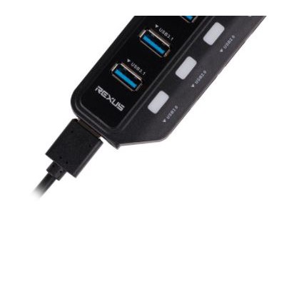 Usb 3.0 hub rexus 7 port on off switch 3.0 2.0 with otg type c rxh-332 h332 - Terminal usb3.0 7 slot saklar