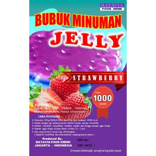 

Bubuk Jelly Instan Rasa Strawberry 1 kg