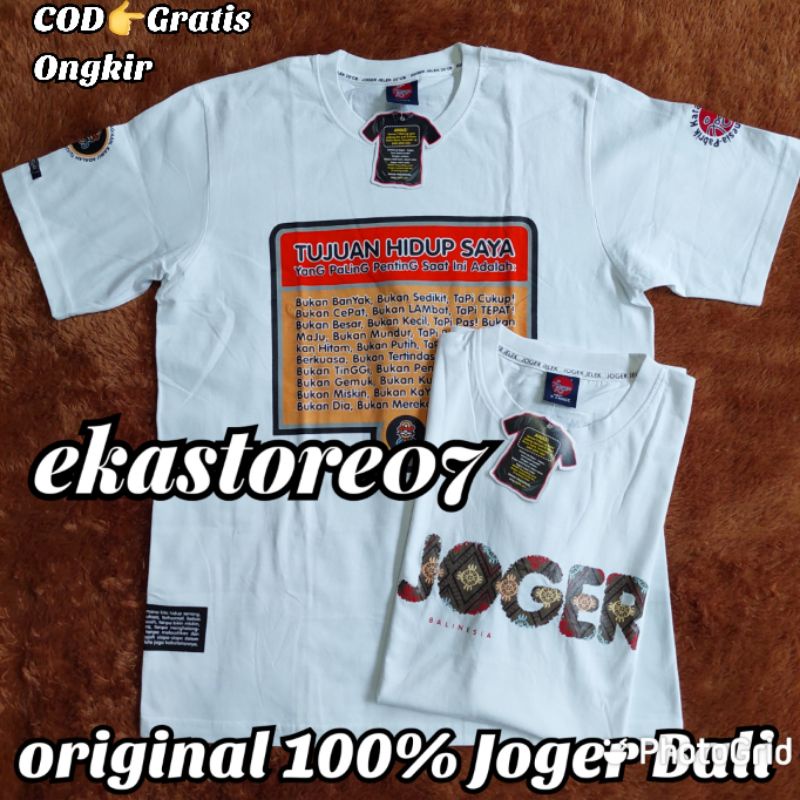 Kaos JOGER BALI ORIGINAL (Putih) DEWASA size XXS Xs S M L XL OLEH OLEH BALI