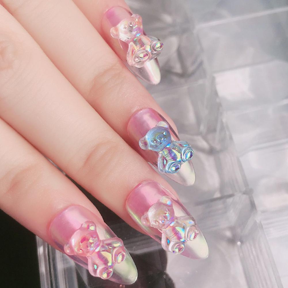 Timekey 88pcs Manikmanik Kristal Aurora Flatback 3D 3 Ukuran 5 Model Untuk Dekorasi Nail Art A4K5