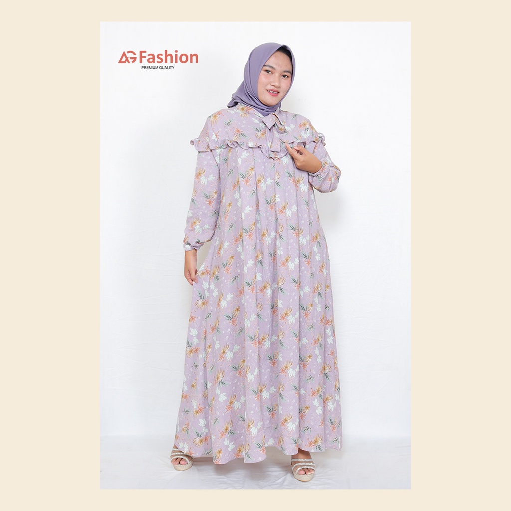 Himala Dress Lilac Busana Muslimah Gamis Motif