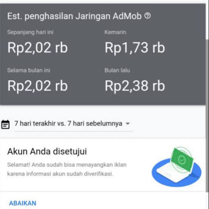 Akun Admob + Aplikasi game siap tampil iklan/berpenghasilan