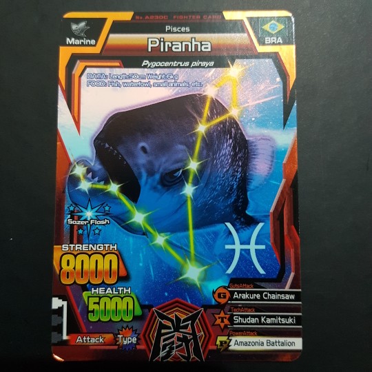 Animal Kaiser Fighter Card Piranha (kartu)