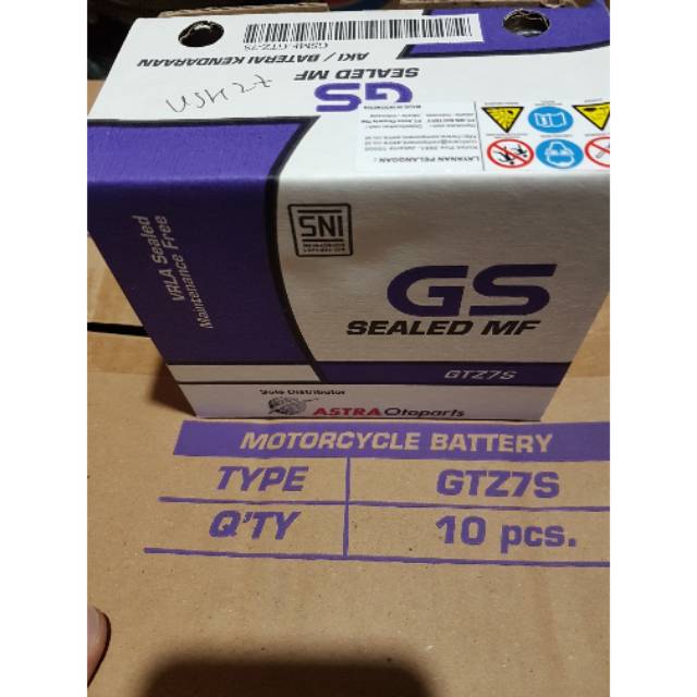 Aki GS Astra GTZ7S 6Ah / Aki satria Fu / Cb 150R / CBR 150 / Vario 125 / Vario 150