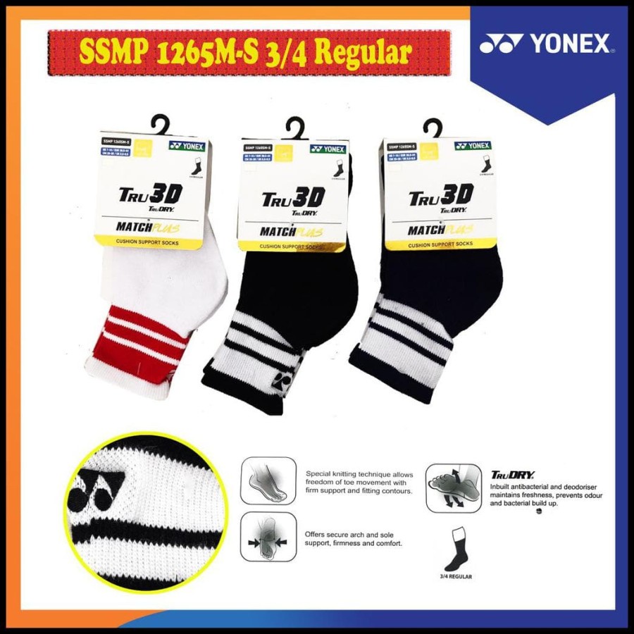 Kaos Kaki Badminton YONEX SSMP 1265 S SR - 3/4 Reguler - Original