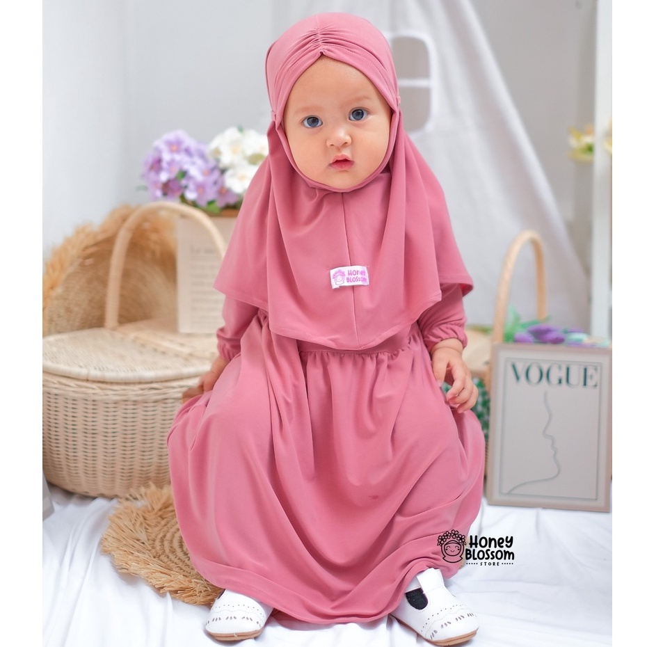 HoneyBlossom - gamis bayi polos cantik / gamis bayi perempuan 6 12 bulan lylia / gamis bayi