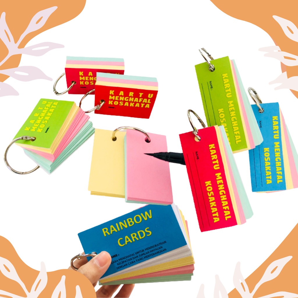 FLASH CARD NOTES BLANK CARD KOSONG KARTU CATATAN SIZE KECIL PANJANG BESAR KARTU KHUSUS MENGHAFAL
