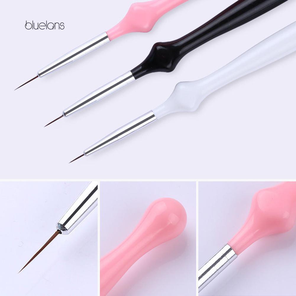 

Murah [Bayar Di Tempat]EYe3Pcs UV Gel Liner Brush Set Painting Acrylic Pen Nail Art Manicure