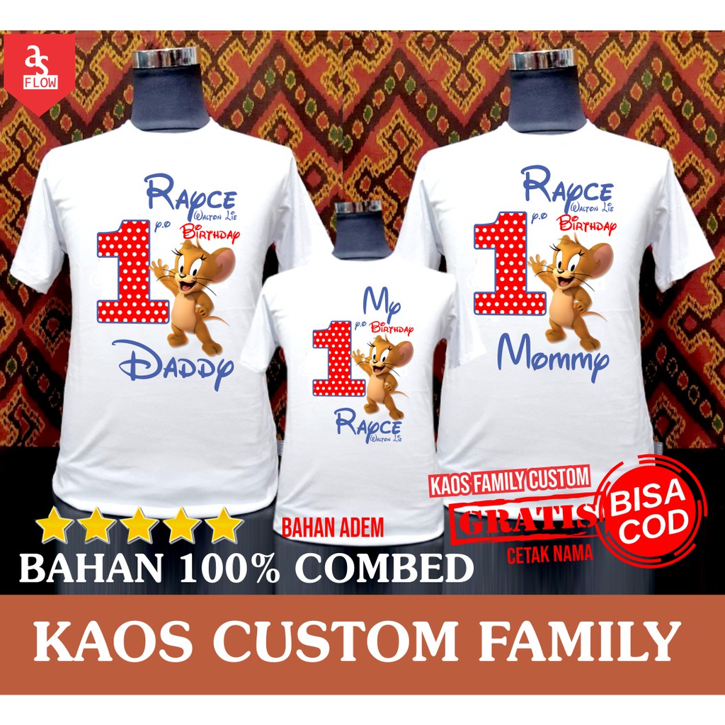 KAOS FAMILY COUPLE TOM & JERRY BIRTHDAY CUSTOM