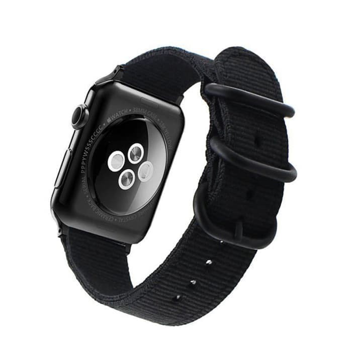 Tali Jam App Watch Premium Woven Nylon Buckle Strap 38mm BlAck