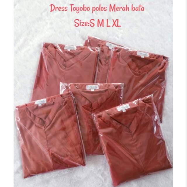 Gamis toyobo polos merah bata