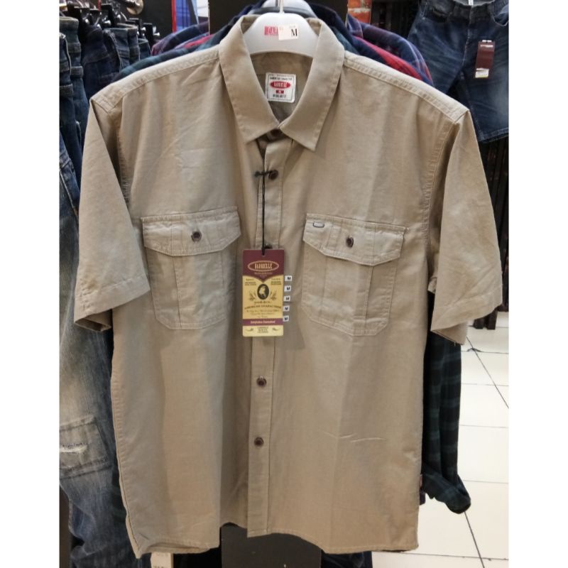 Gabrielle jeans original mens BABC067J032T kemeja lengan pendek pria regular