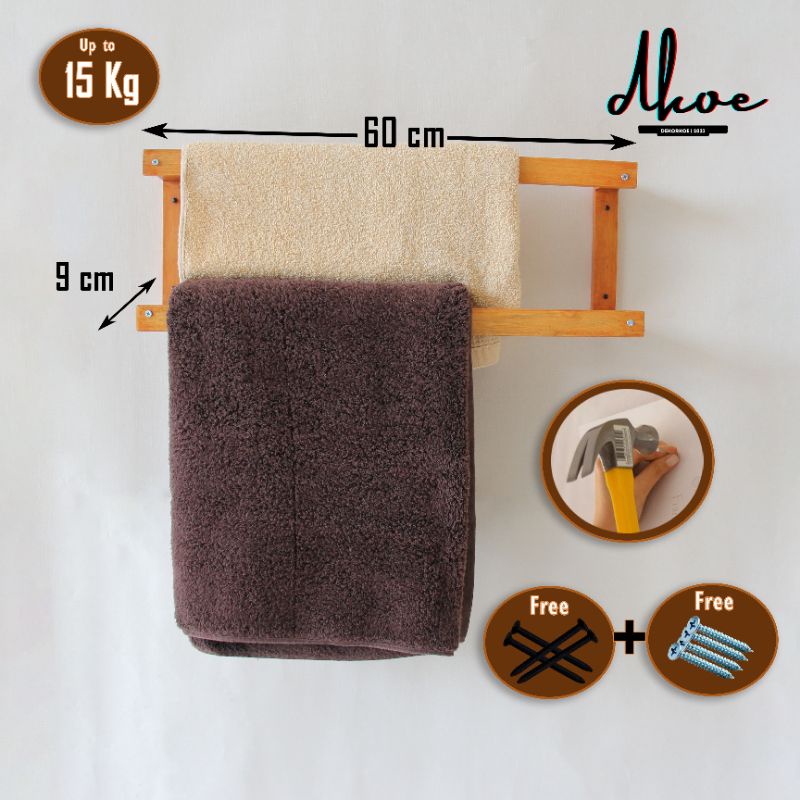 [Dkoe] Rak Handuk Rak handuk kamar mandi Kayu Solid Pinus Simple Minimalis Rak Handuk Dinding Rak ha