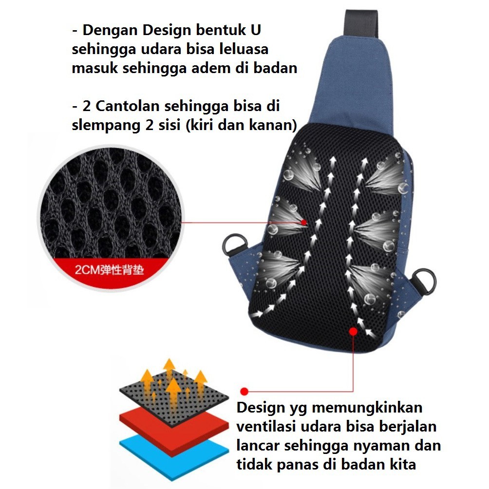 Tas Selempang MYCS Kanvas Men Sling Korea Fashion Waterproof Slempang Shoulder Bag Pria Wanita