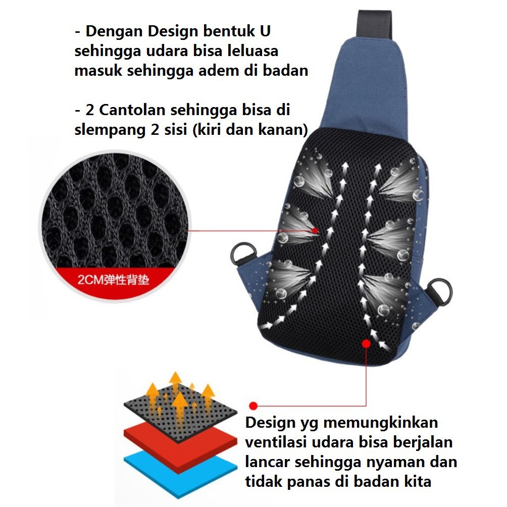 Tas Selempang MYCS Kanvas Men Sling Korea Fashion Waterproof Slempang Shoulder Bag Pria Wanita