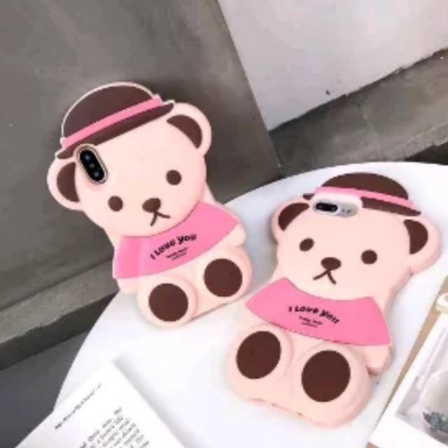 Case Vivo Y71 Y79 V7+ V7Plus Case Boneka Bear 3D Silicon 4D MIMI CAT Case Teddy Bear Soft Silikon