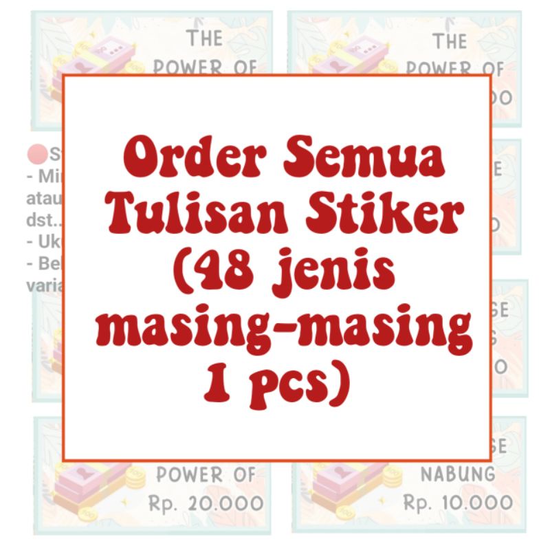 

PAKET STIKER 48 jenis | Stiker Keuangan Stiker Dompet Budgeting