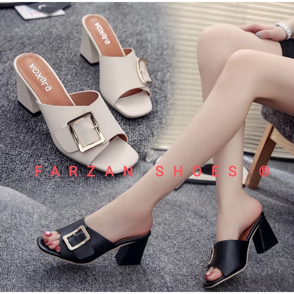 SANDAL WANITA GLOSSY HAK 7 CM HMK 101