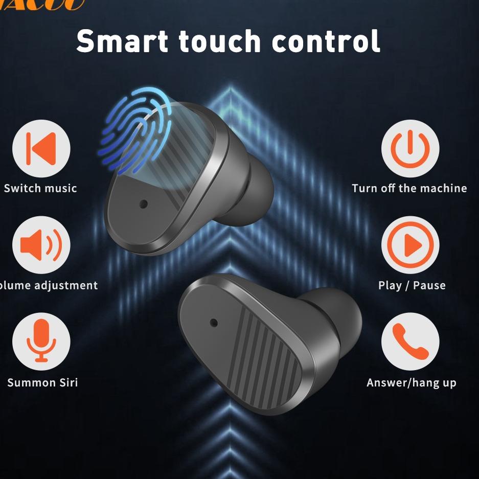 Best Seller.. TACOO Mini T2 TWS Bluetooth Earphone Digital Display Headphones Earphone Gaming  HIFI 